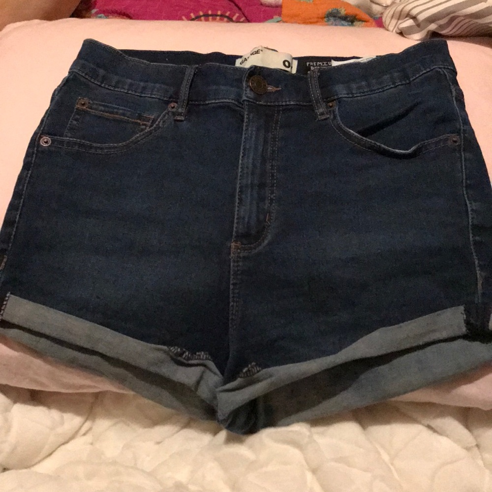 High waisted denim shorts